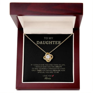 To My Daughter | I Love You - Love Knot Necklace
