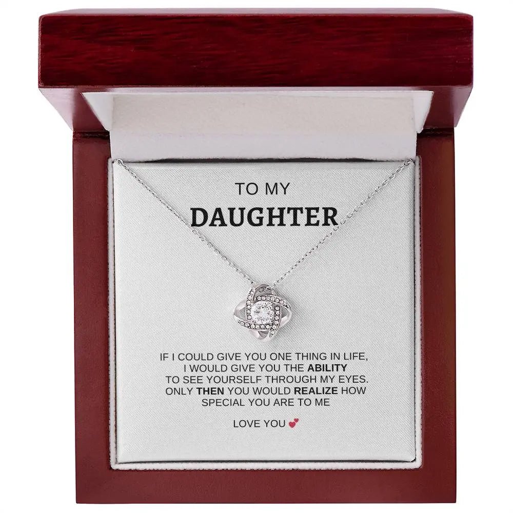 To My Daughter | I Love You - Love Knot Necklace