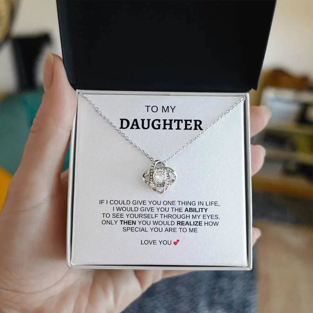 To My Daughter | I Love You - Love Knot Necklace