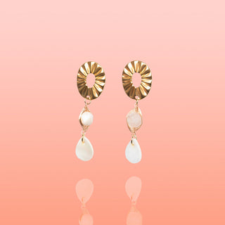 Paloma Shell + Jade Dangles