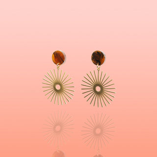 Solana Neutral Sunburst Earrings Water Resistant